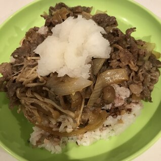 簡単バターポン酢で牛丼